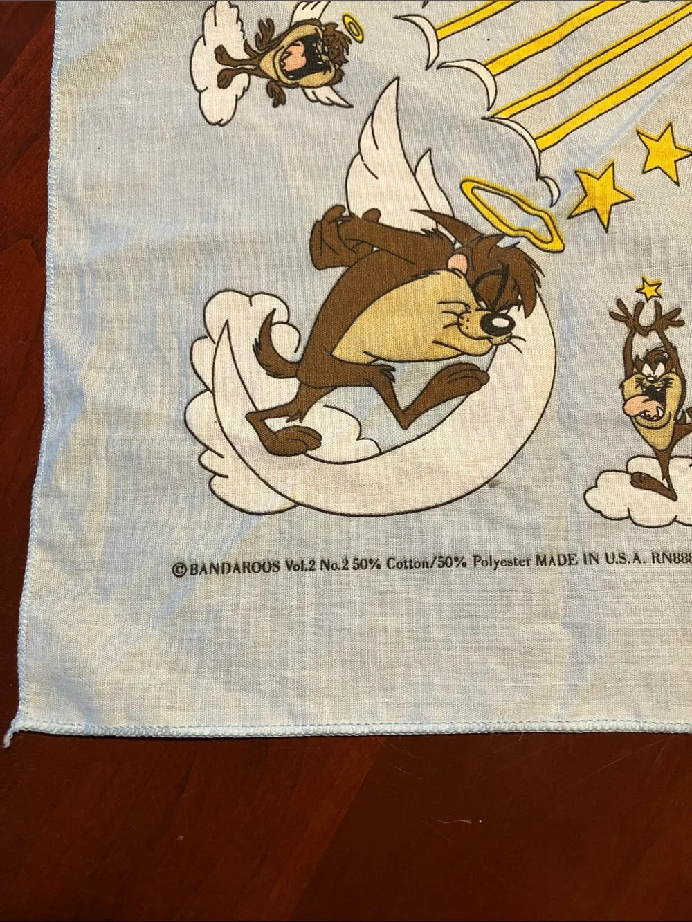 Vintage Looney Tunes Taz Kids Bandana by banderoos Light Blue